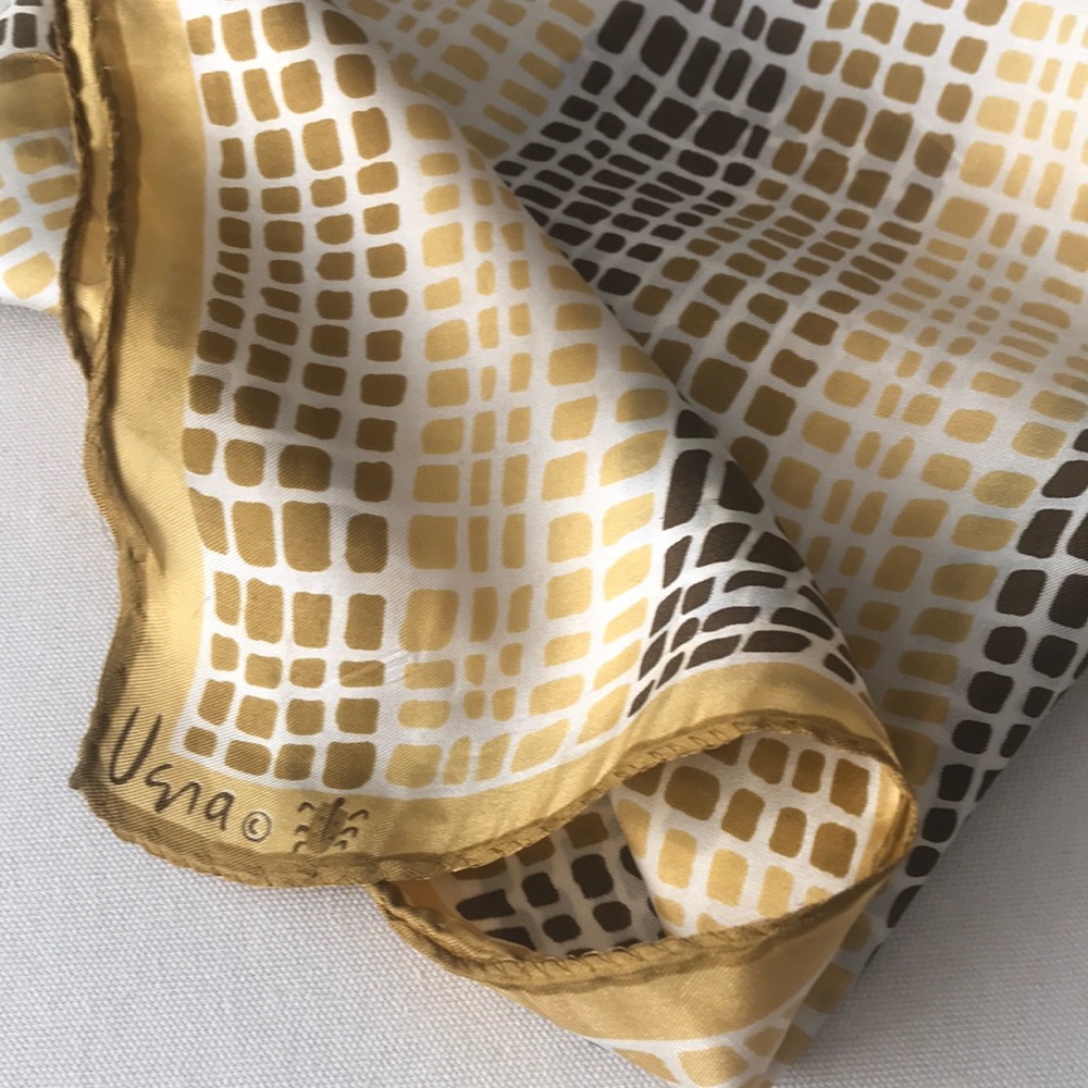 Abstract pebble-print Vera Neumann silk blend scarf 21” square